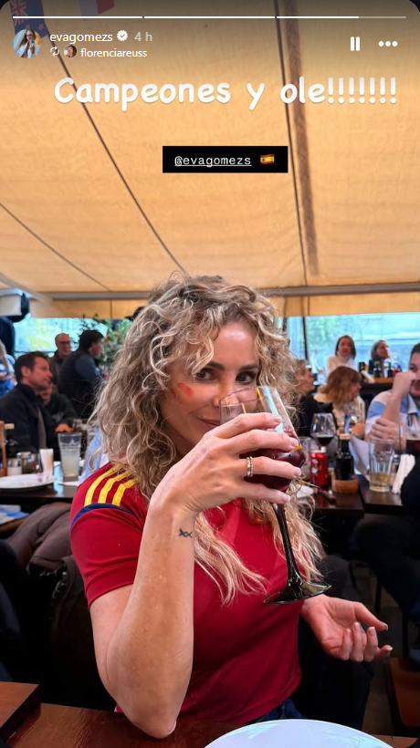 Eva Gómez celebra triunfo español.