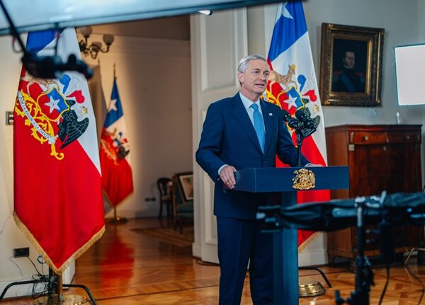 Presidente José Antonio Kast durante la cadena nacional en la que anunció la Agenda Contra el Crimen Organizado.